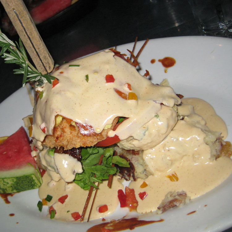 Andy's Sage Fried Chicken Benedict, Hash House a Go Go